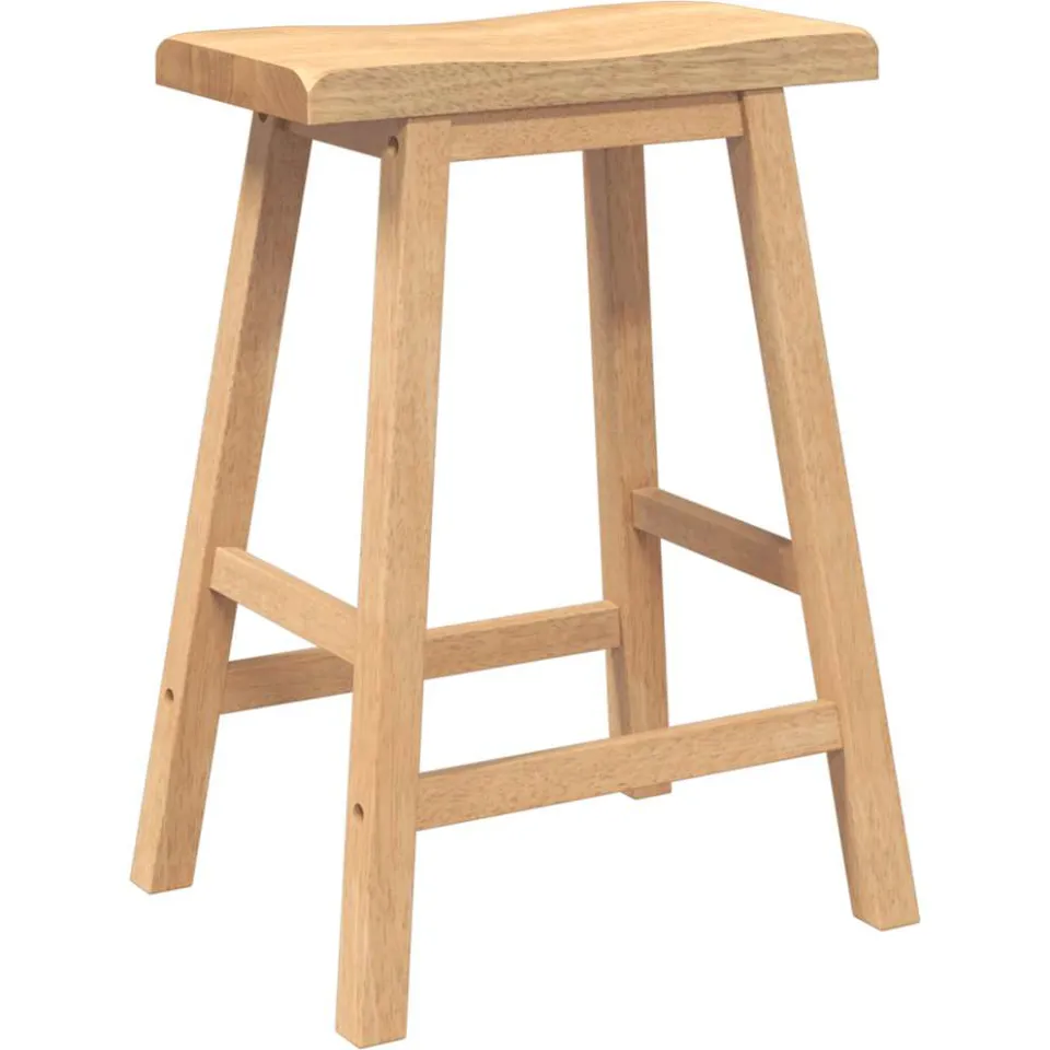 vidaXL Barkrukken 2 stuks natuurlijk massief hout rubber bruin, foto 4