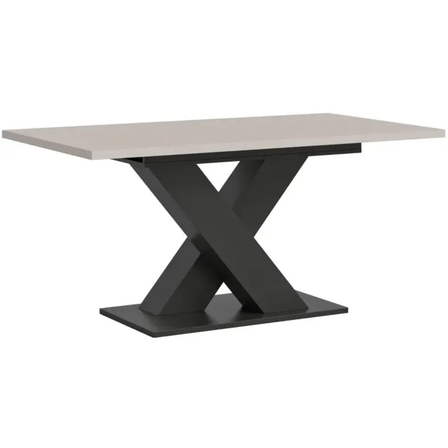 Furnilux Eetkamer tafel in kasjmier en grijze look - Moderne design tafel met X-poot - 150 cm breed Beige