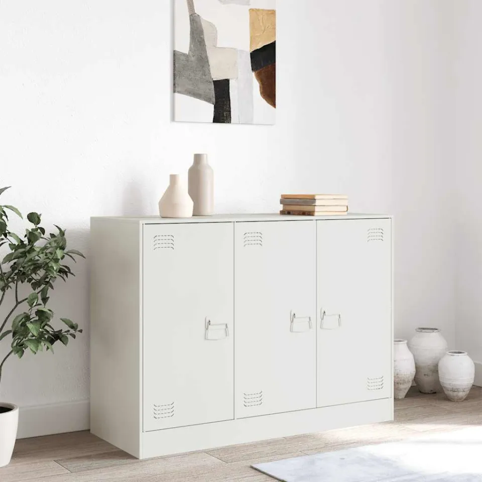 vidaXL Dressoir 99x39x73 cm staal wit, foto 3