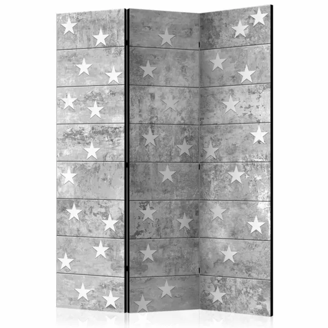 karo-art Vouwscherm / Kamerscherm - Sterren op beton 135x172 cm , gemonteerd geleverd dubbelzijdig geprint Multikleur