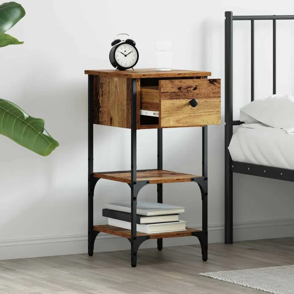 vidaXL Nachtkastje 2 st Bruin 33,5 x 36 x 70 cm Geconstrueerd hout, foto 4