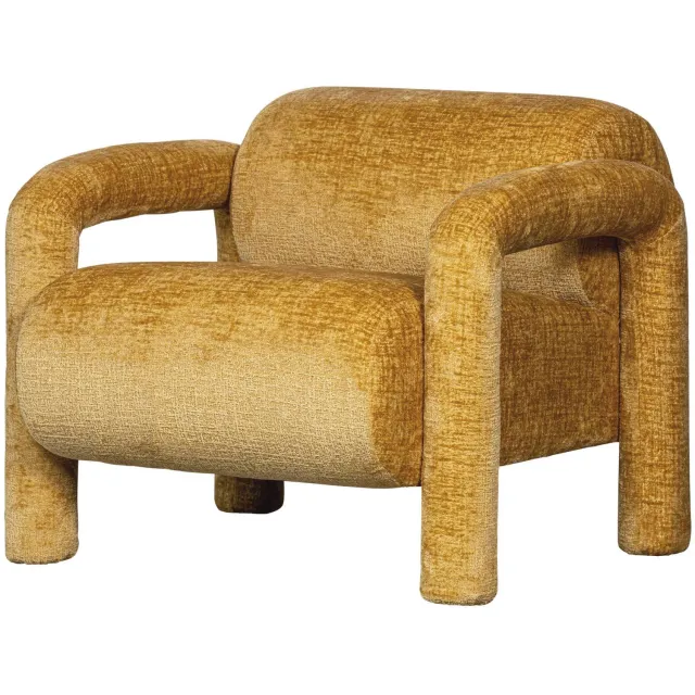 WOOOD Lenny Fauteuil - Dessin - Grijsblauw - 65x76x82 gold/yellow