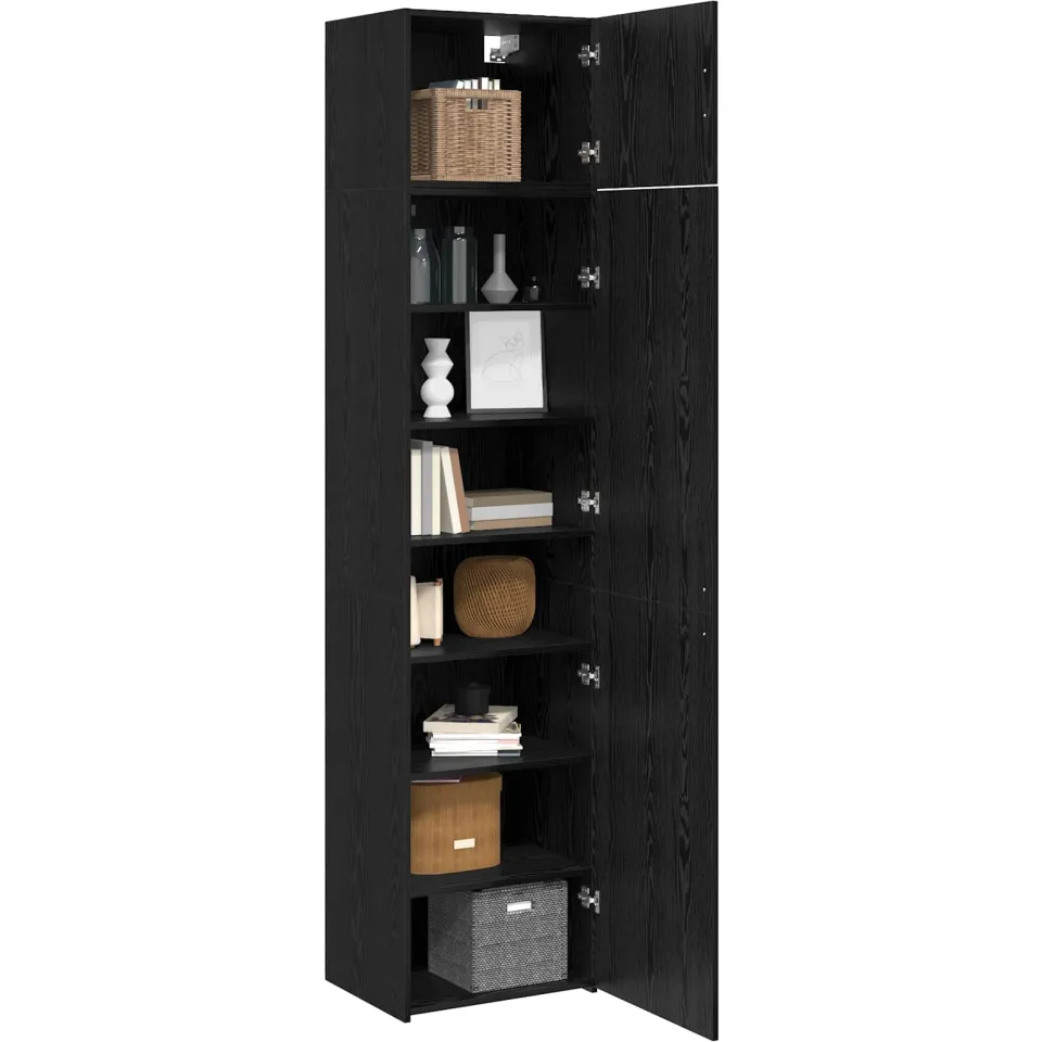 vidaXL Dressoir 2 st Zwart Eiken 50 x 41 x 225 cm
