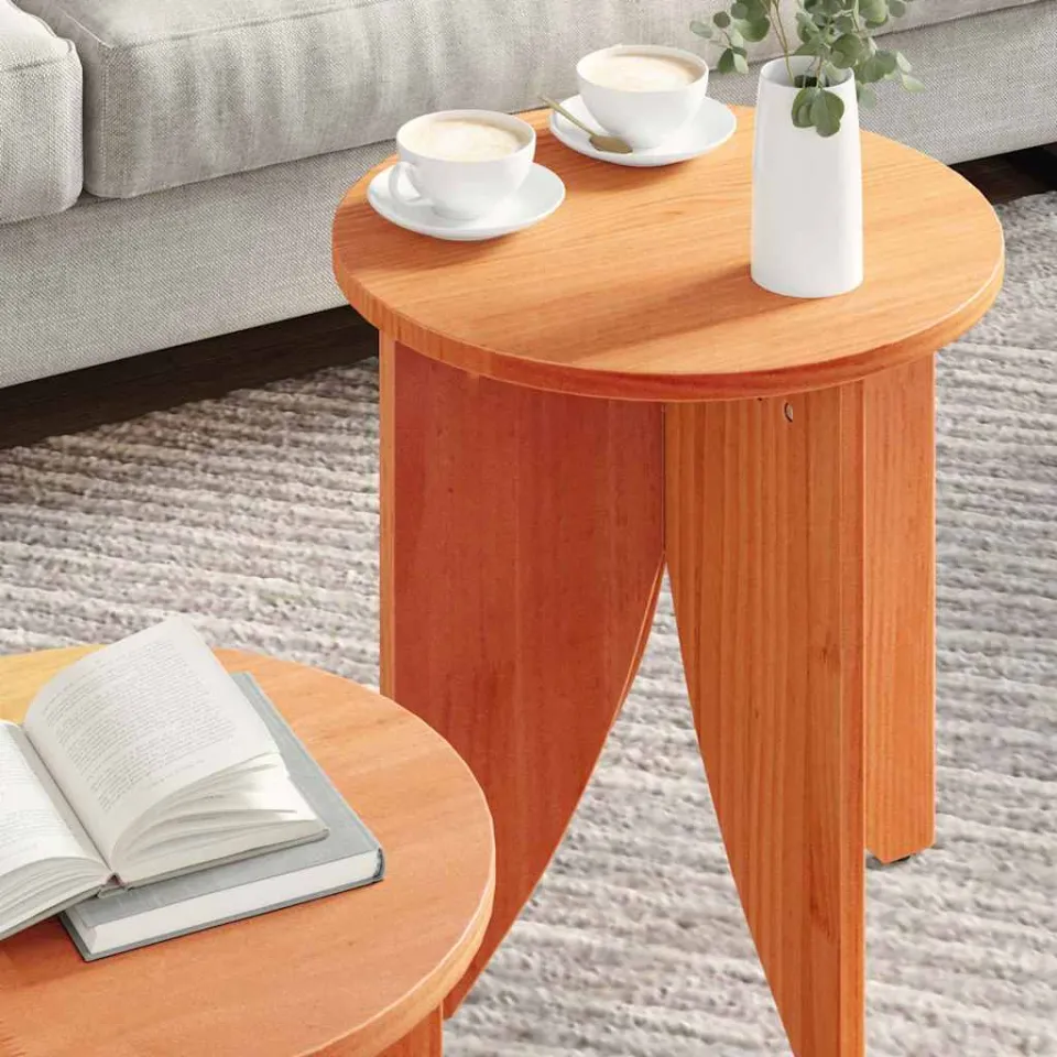 vidaXL Salontafel 2 st Wasbruin 41,5 x 41,5 x 44 cm bruin, foto 3