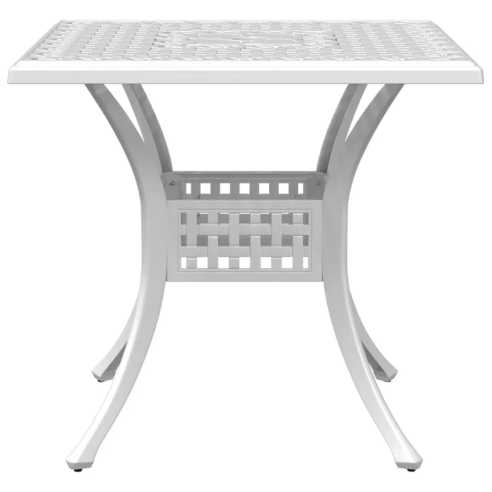 vidaXL Tuintafel 80x80x75 cm gietaluminium wit, foto 4