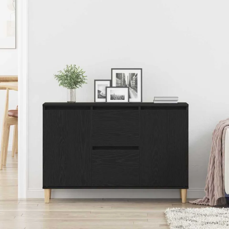 vidaXL Dressoir Zwart 102 x 35 x 60 cm Bewerkt hout, foto 4