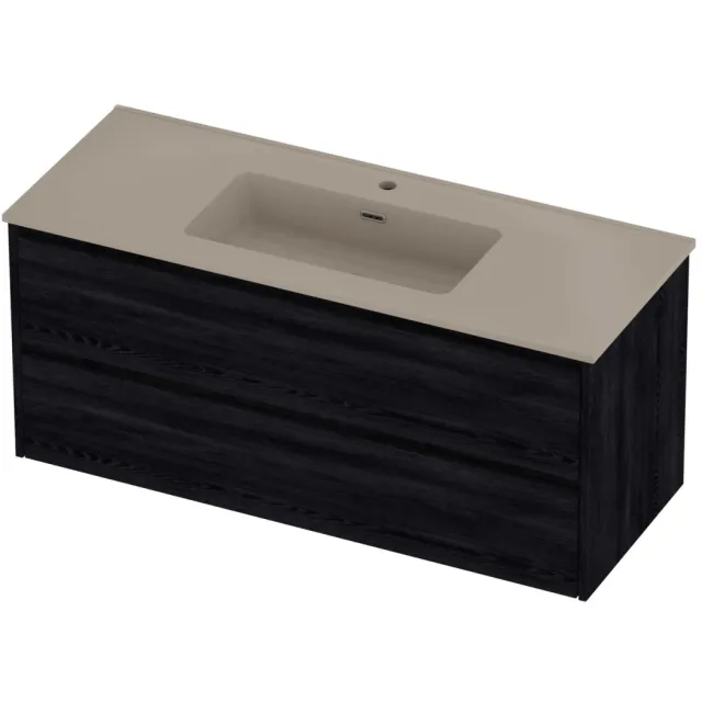 Proline Tribute Badmeubelset Porselein Elegant 1 Kraangat 120x46x54 cm Mat Crème Cotton Black Oak Eiken