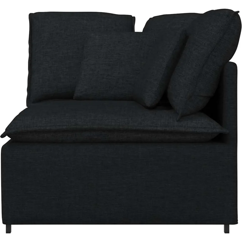 vidaXL Modulaire hoekmodule bank met kussens 100 cm zwart