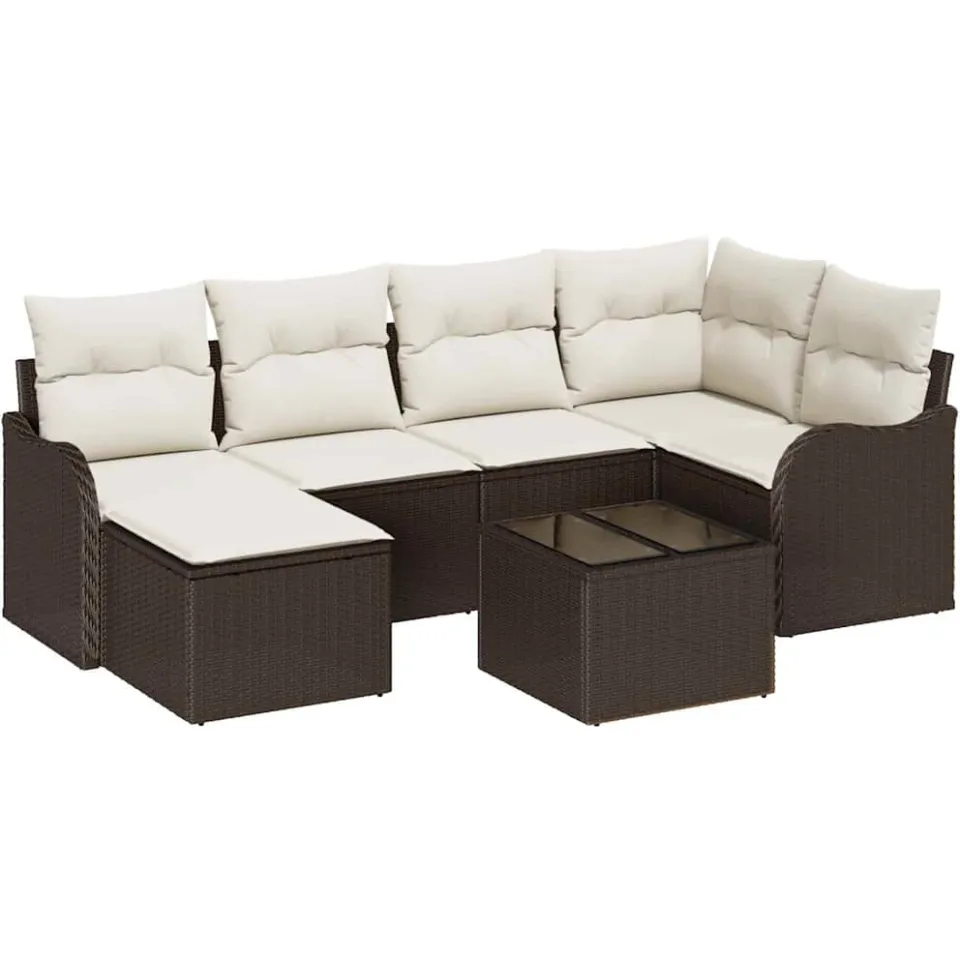vidaXL Tuin Sofa Set 7 st Bruin poly rattan