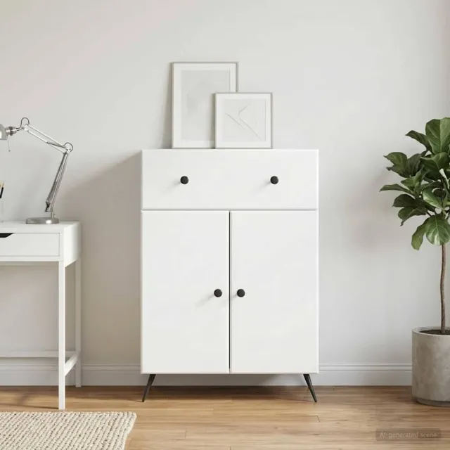 vidaXL Dressoir Wit 66 x 34,5 x 90 cm Bewerkt hout