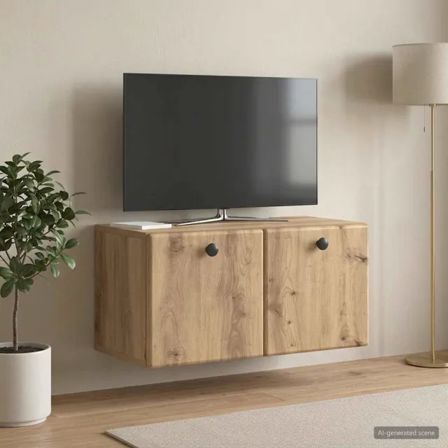 vidaXL Wandbeugel TV-kast 59,5 x 31 x 30 cm Artisanaal eiken, foto 2