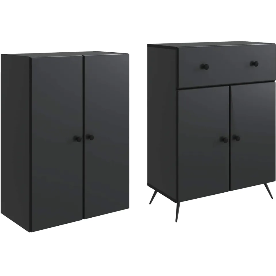 vidaXL Kastenset 2 st Zwart 66 x 34.5 x 90 cm Bewerkt hout, foto 3