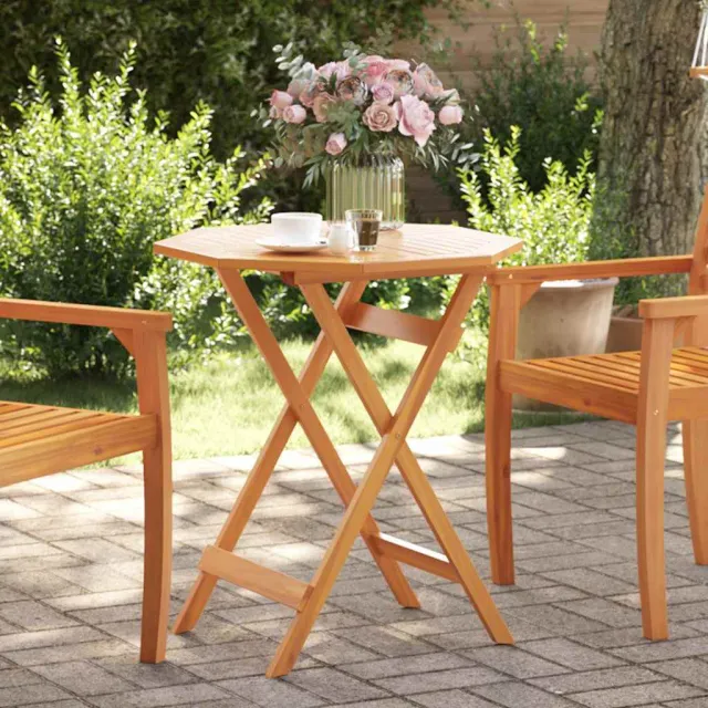 vidaXL Tuintafel inklapbaar Ø70x75 cm massief acaciahout bruin, foto 2