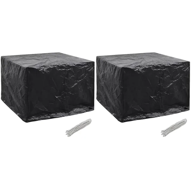 vidaXL Tuinmeubelhoezen 2 st 8 ogen 122x112x98 cm Zwart