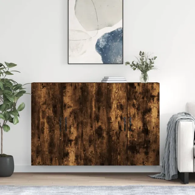vidaXL Hangkasten 2 st bewerkt hout gerookt eikenkleurig Bruin
