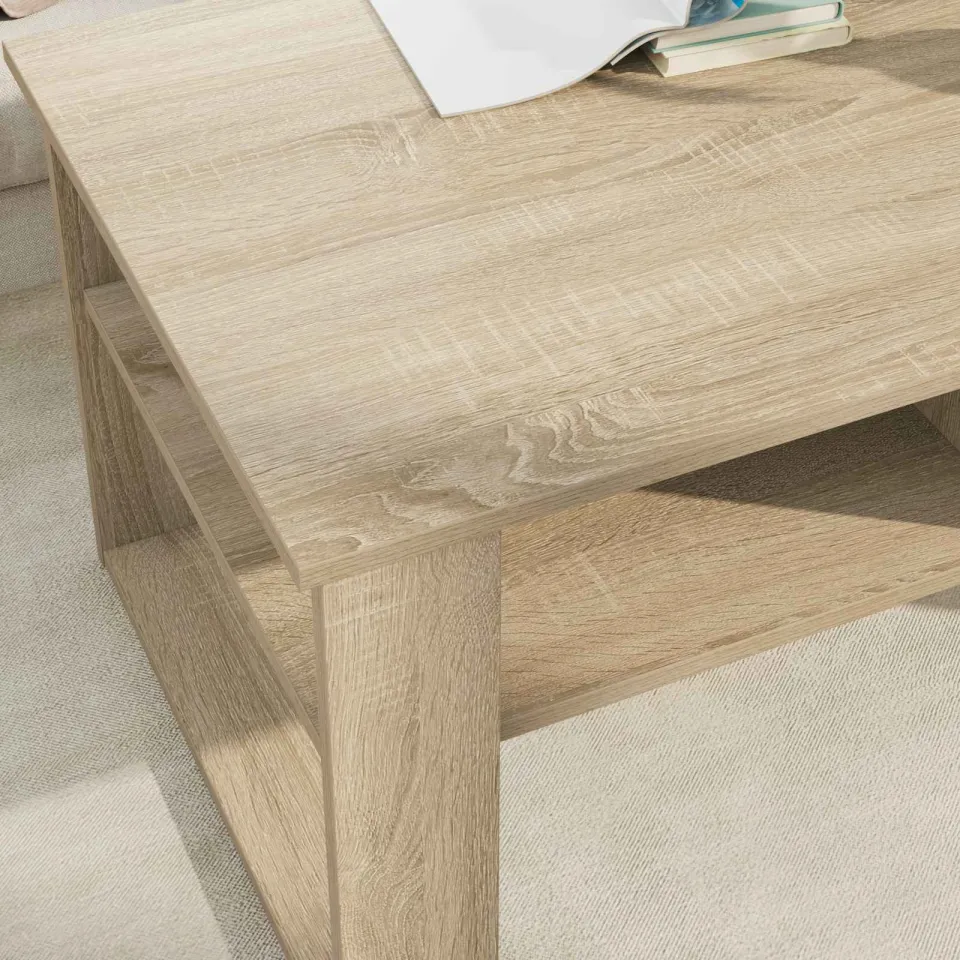 vidaXL Salontafel Sonoma Eiken 96 x 54 x 44 cm Bewerkt hout, foto 4