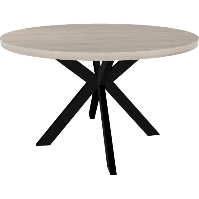 Lizzely Garden & Living Eettafel rond melamine 130cm Sanne wit grijs ronde tafel