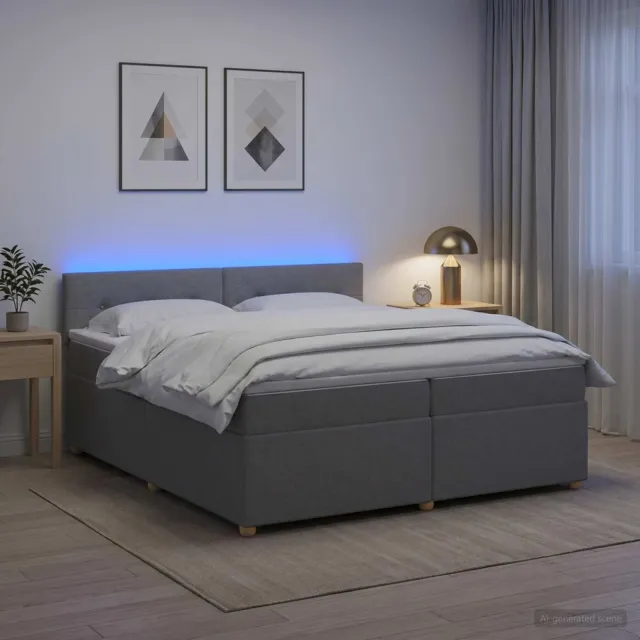 vidaXL Boxspringbed met matras Lichtgrijs 200 x 200 cm Stof