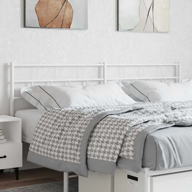 vidaXL Vervangend hoofdbord 200 cm metaal wit