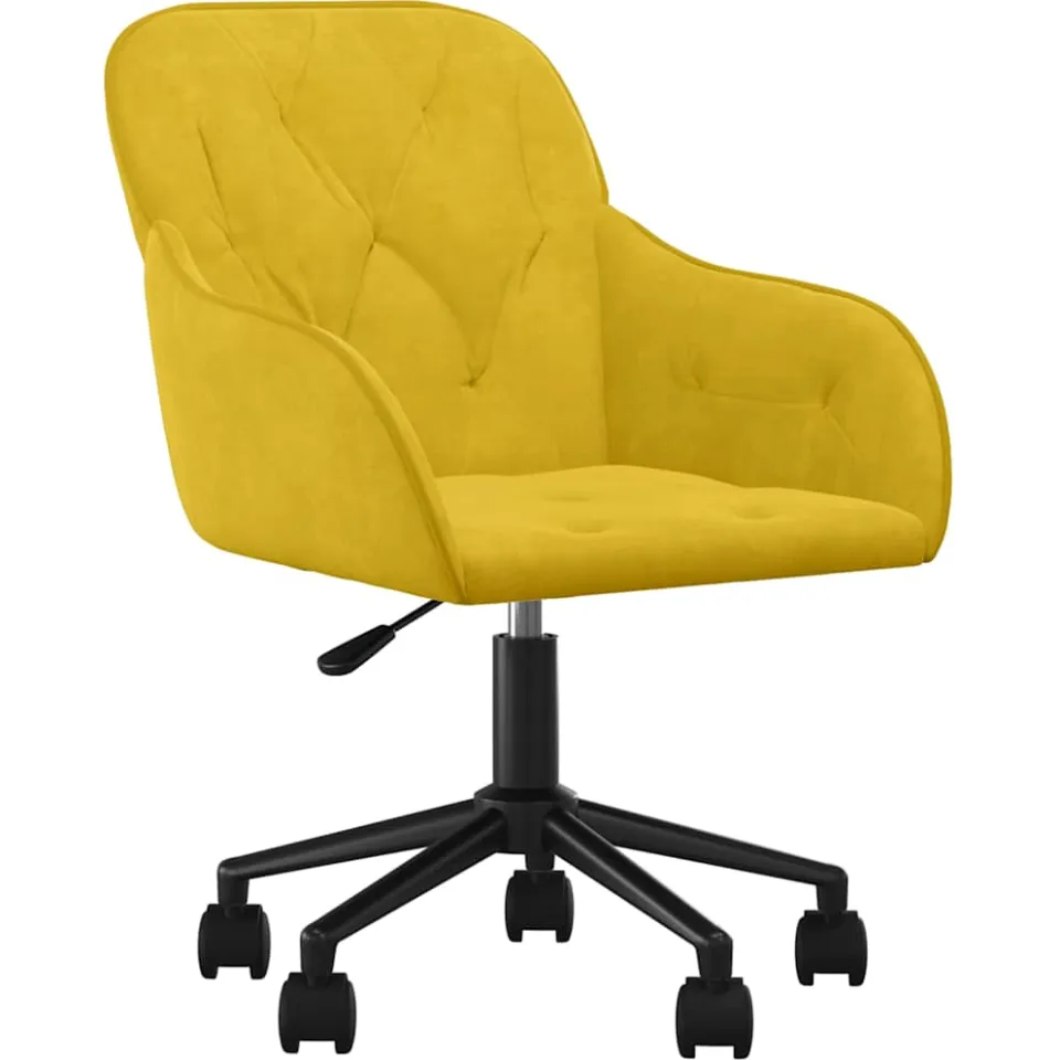 vidaXL Eetkamerstoelen draaibaar 2 st fluweel geel