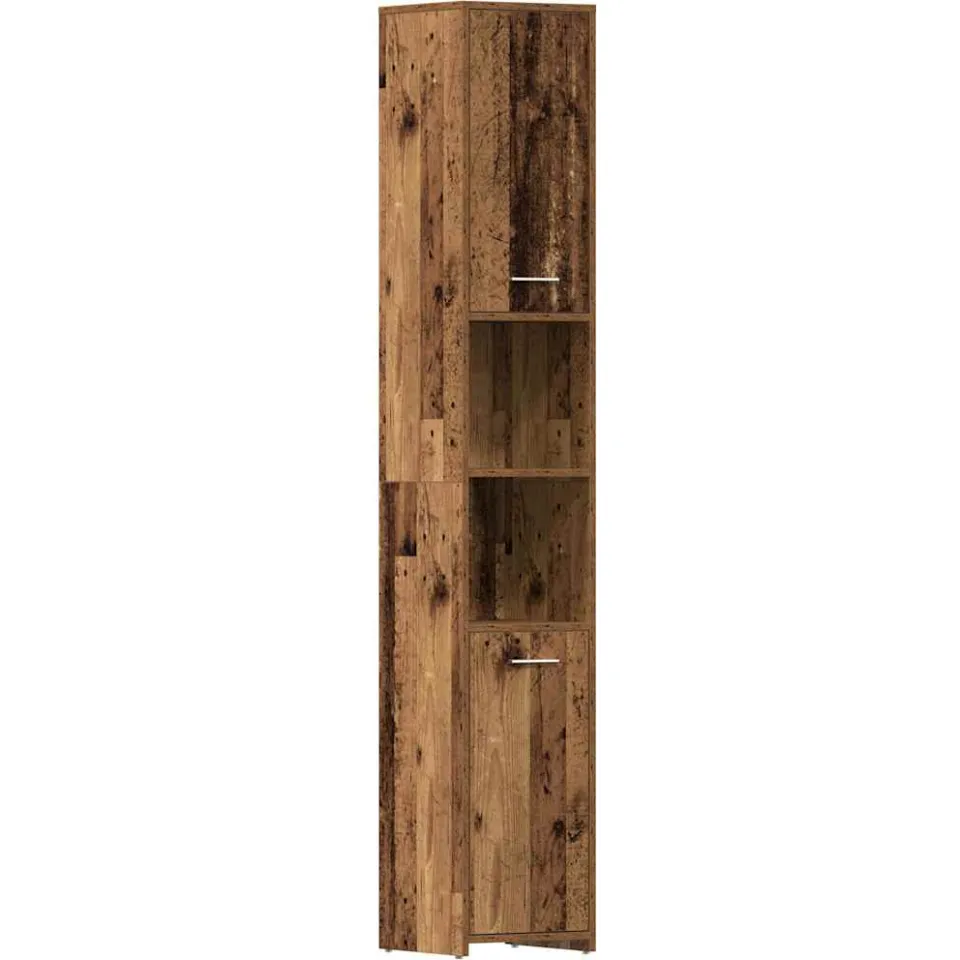 vidaXL 4-delige Badkamermeubelset bewerkt hout oud houtkleurig Bruin