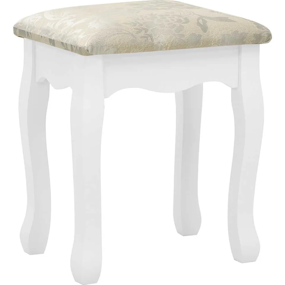 vidaXL Kaptafelset met kruk 80x69x141 cm paulowniahout wit, foto 4