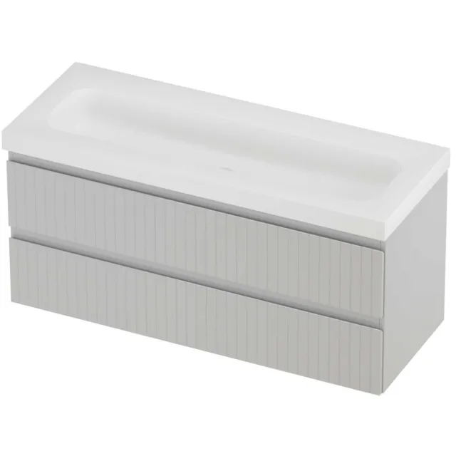 Proline Haga Badmeubelset Polystone Mezza 120x46x58 cm Mat White Glans Wit