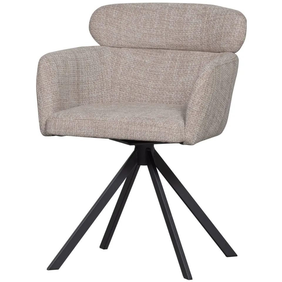 WOOOD Fenne draaibare eetkamerstoel beige, foto 5