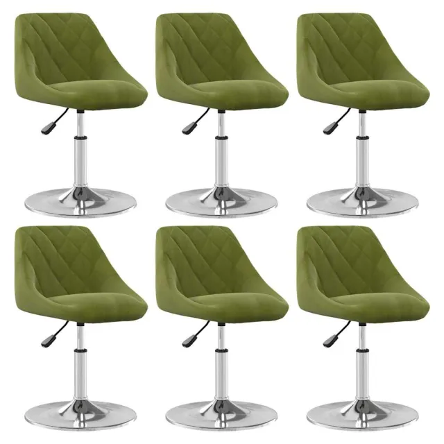 vidaXL Eetkamerstoelen draaibaar 6 st fluweel lichtgroen