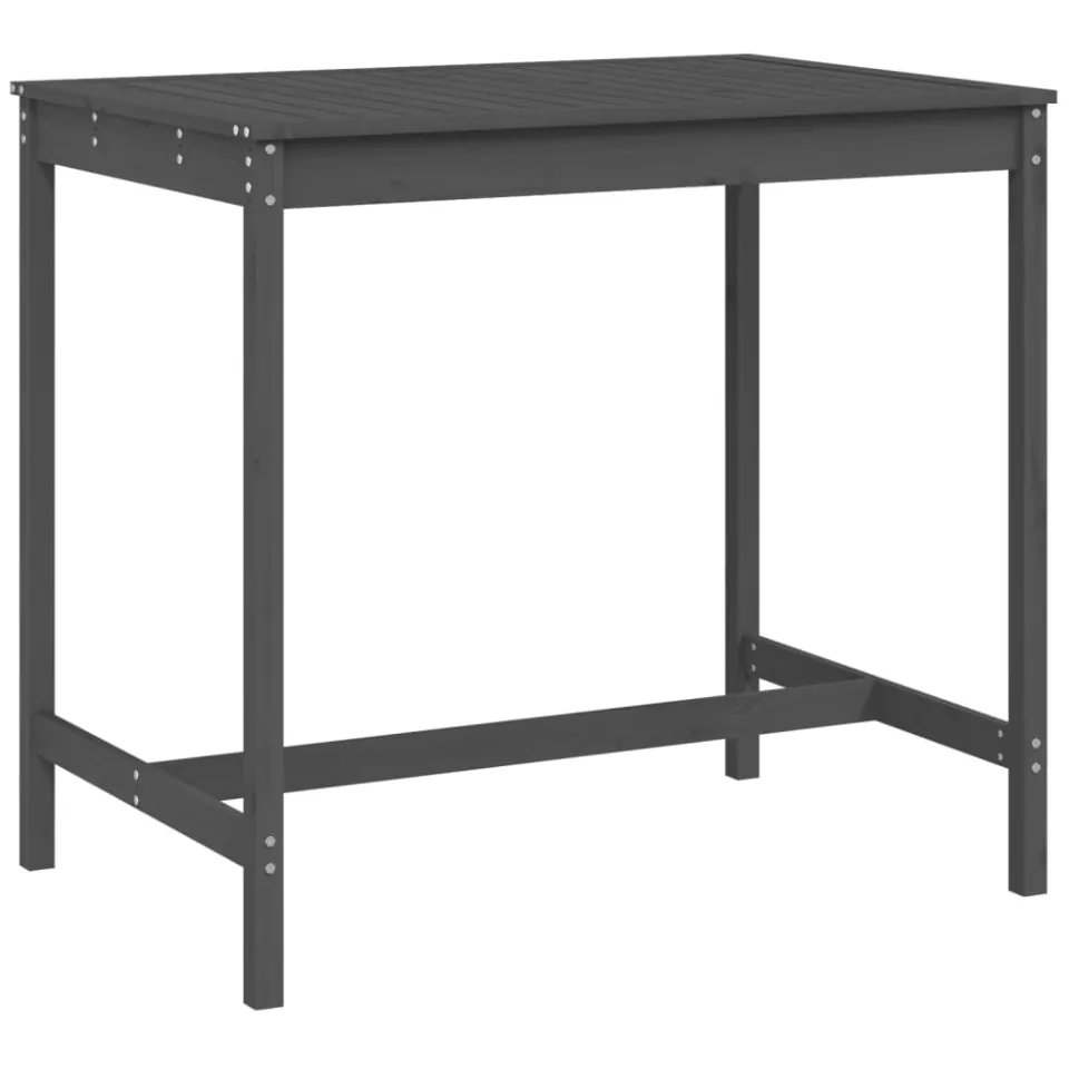 vidaXL Tuintafel 121x82,5x110 cm massief grenenhout grijs, foto 4