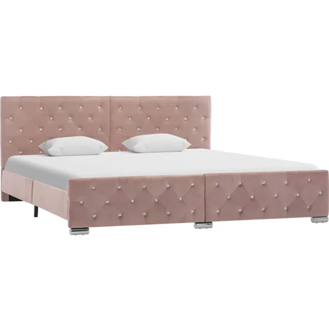 vidaXL Bedframe fluweel roze 180x200 cm