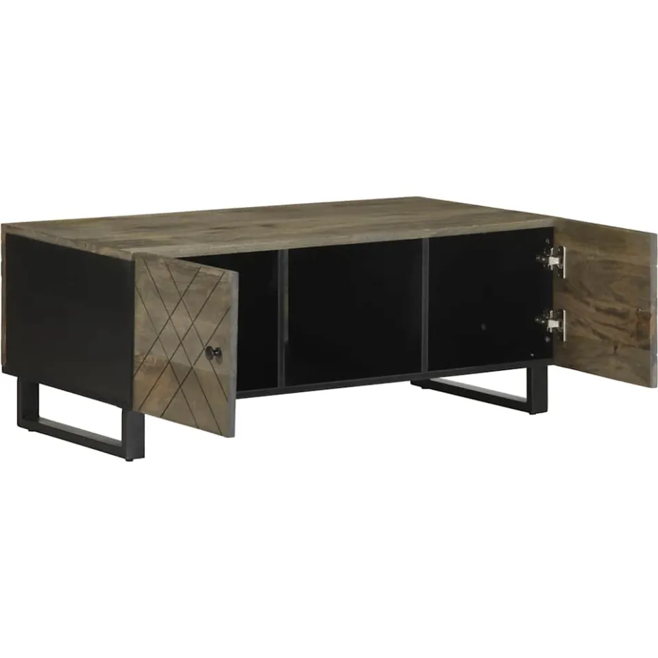 vidaXL Salontafel 100x54x40 cm massief mangohout zwart, foto 2