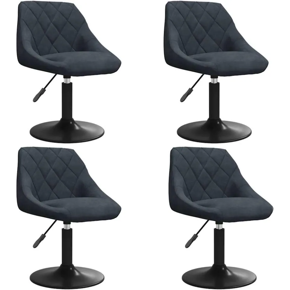 vidaXL Eetkamerstoelen draaibaar 4 st fluweel donkergrijs
