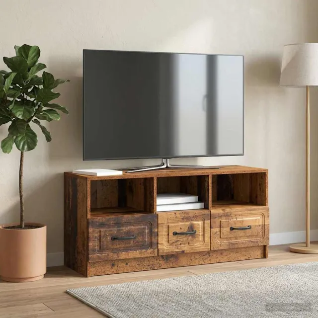 vidaXL Tv-meubel 102 x 34,5 x 47 cm Oud hout Bewerkt hout bruin, foto 2