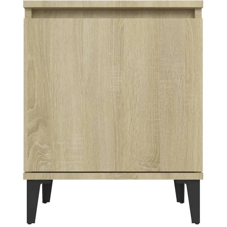 vidaXL Nachtkastje met metalen poten 40x30x50 cm sonoma eikenkleurig, foto 3