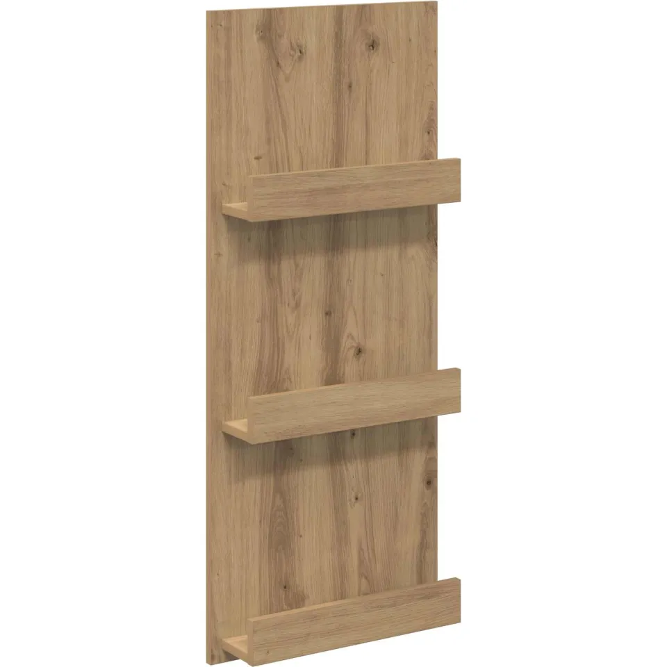 vidaXL Tijdschrift Rek Artisan Eiken 43 x 11 x 102 cm Bewerkt hout, foto 3