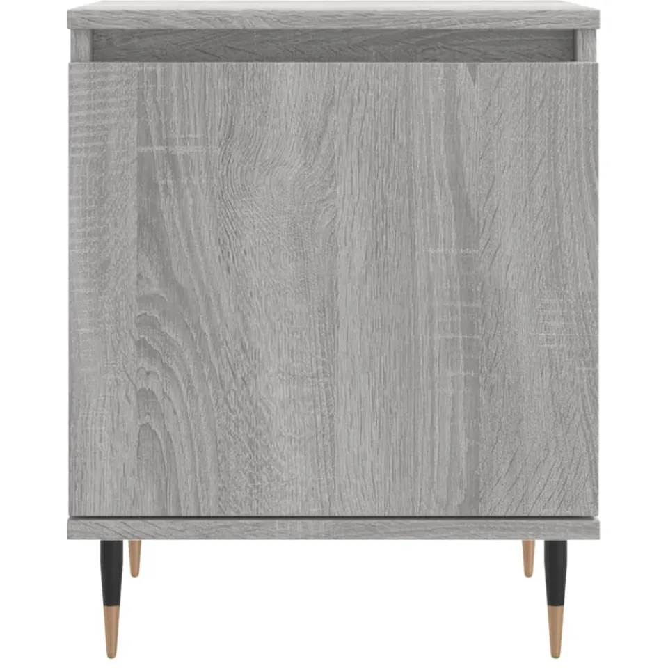 vidaXL Nachtkastje 40x30x50 cm bewerkt hout grijs sonoma eikenkleurig