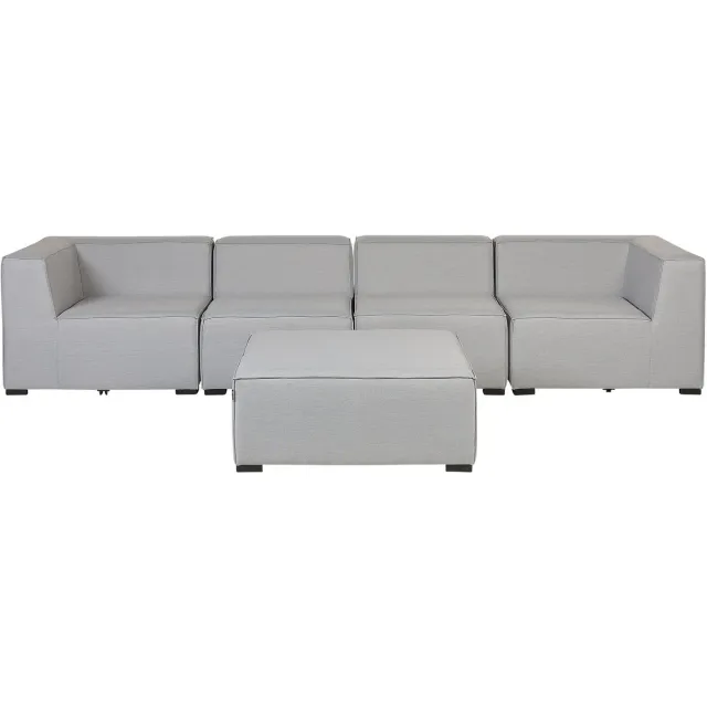 Beliani AREZZO - Tuinbank voor 4 - Lichtgrijs - Polyester
