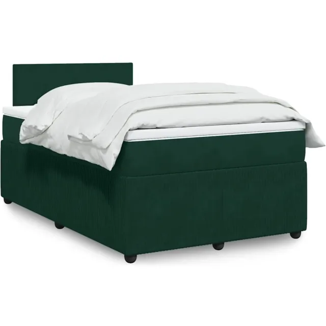 vidaXL Boxspring met matras fluweel donkergroen 120x190 cm groen