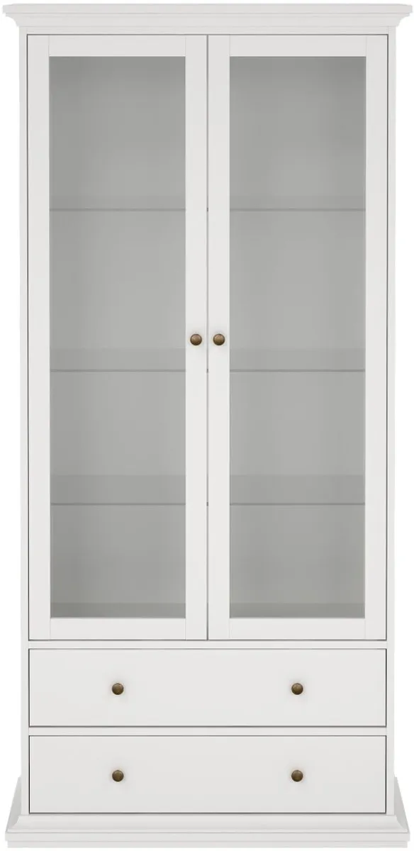 Giga Living Vitrinekast Paris - Wit - 100x200x40cm