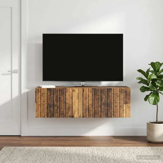 vidaXL Wandbeugel TV-kast 98 x 31 x 30 cm Oud hout Bewerkt hout Bruin