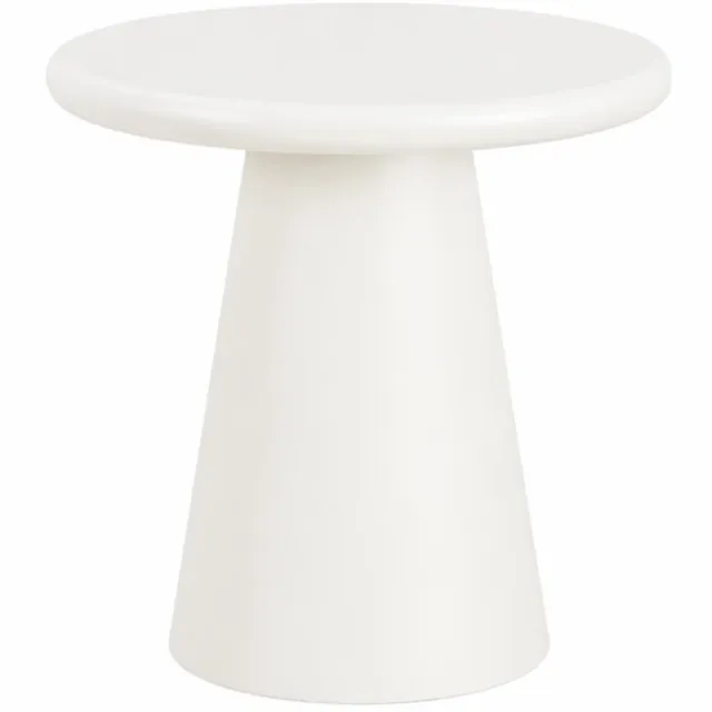 Mahom Salontafel Rond Savannah Microcement 45 cm Wit Mahom Industrieel - Kleine tafel van Mangohout & Metaal - Industriële Huiskamertafel Bruin