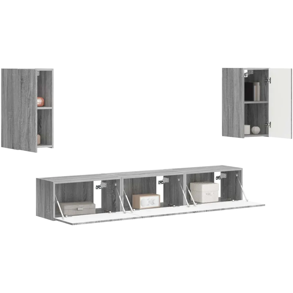 vidaXL Tv-meubelset 5 st Grijs Sonoma Bewerkt hout