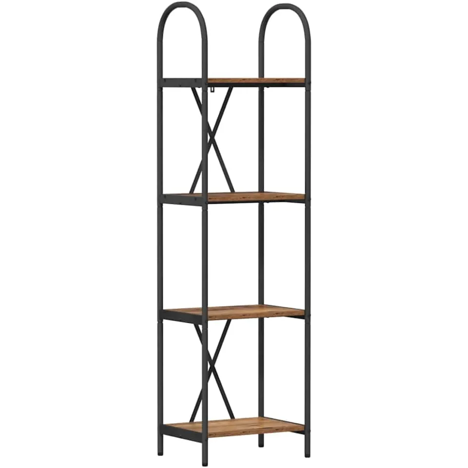 vidaXL Boekenkast 4-laags 40 x 30 x 146 cm Bewerkt hout Oudhout bruin, foto 3