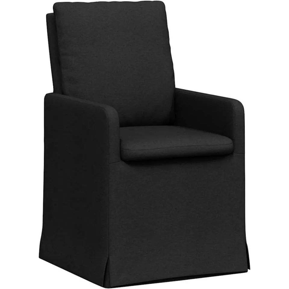 vidaXL Eettafelstoelen 2 st Stof Zwart 57 x 67 x 98 cm