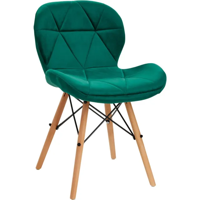 4rico QS-186 Makeup Stoel Met Groene Fluwelen Bekleding Voor Professioneel En Thuis Gebruik