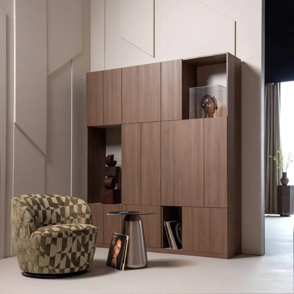 WOOOD Build Opbergkast 80 cm - Walnoot Fineer - Bruin - 215x80x41, foto 3