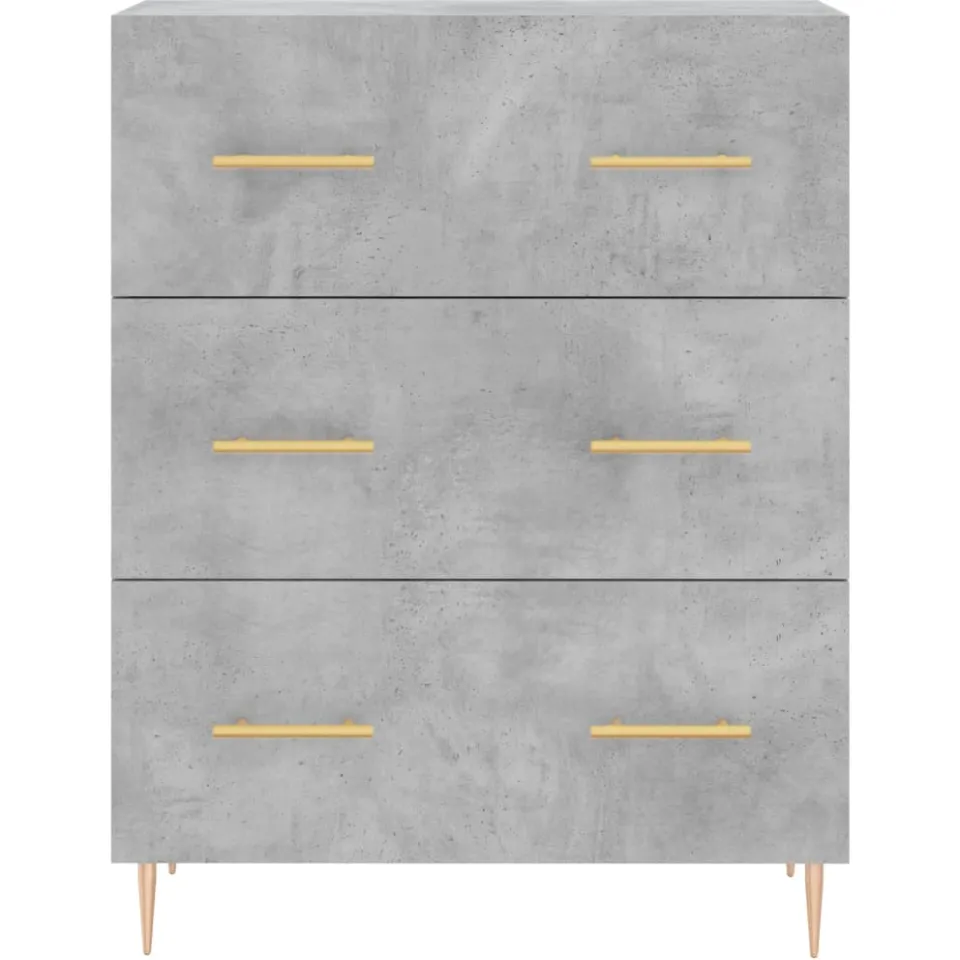 vidaXL Dressoir 69,5x34x90 cm bewerkt hout betongrijs