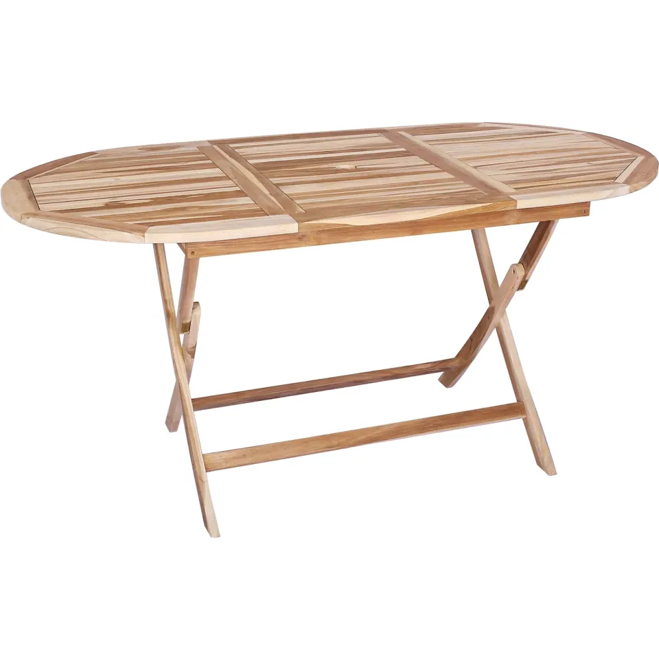 vidaXL Inklapbare Tuintafel Naturel 160 x 80 x 76 cm Massief Teakhout, foto 3