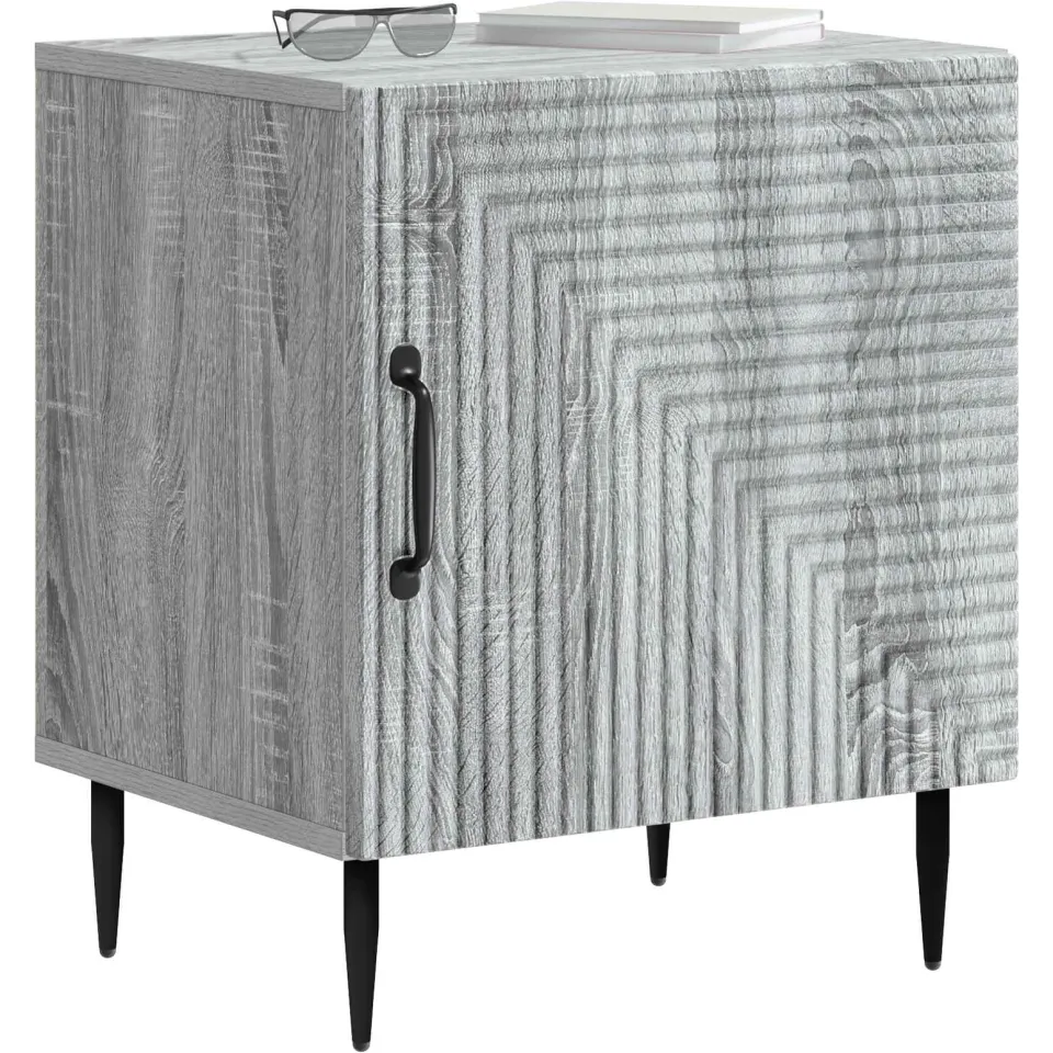 vidaXL Nachtkastje 2 st Grijs sonoma 43 x 34,5 x 50 cm Bewerkt hout